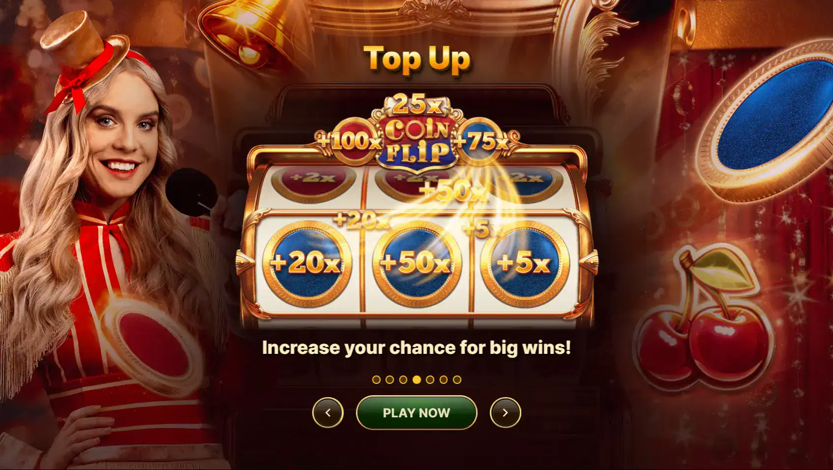 Crazy Coin Flip Top-Up Multipliers.